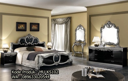 MU-KS102 Set Tempat Tidur Ukiran Mewah Black
