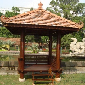 MU-GZ02 Jual Gazebo Taman Kayu Kelapa