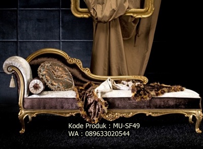 MU-SF49 Kursi Sofa Santai Ukiran Gold