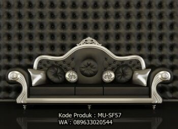 Kursi Sofa Minimalis Black Silver MU-SF57