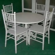 Set Meja Makan Kursi Tiffany Putih